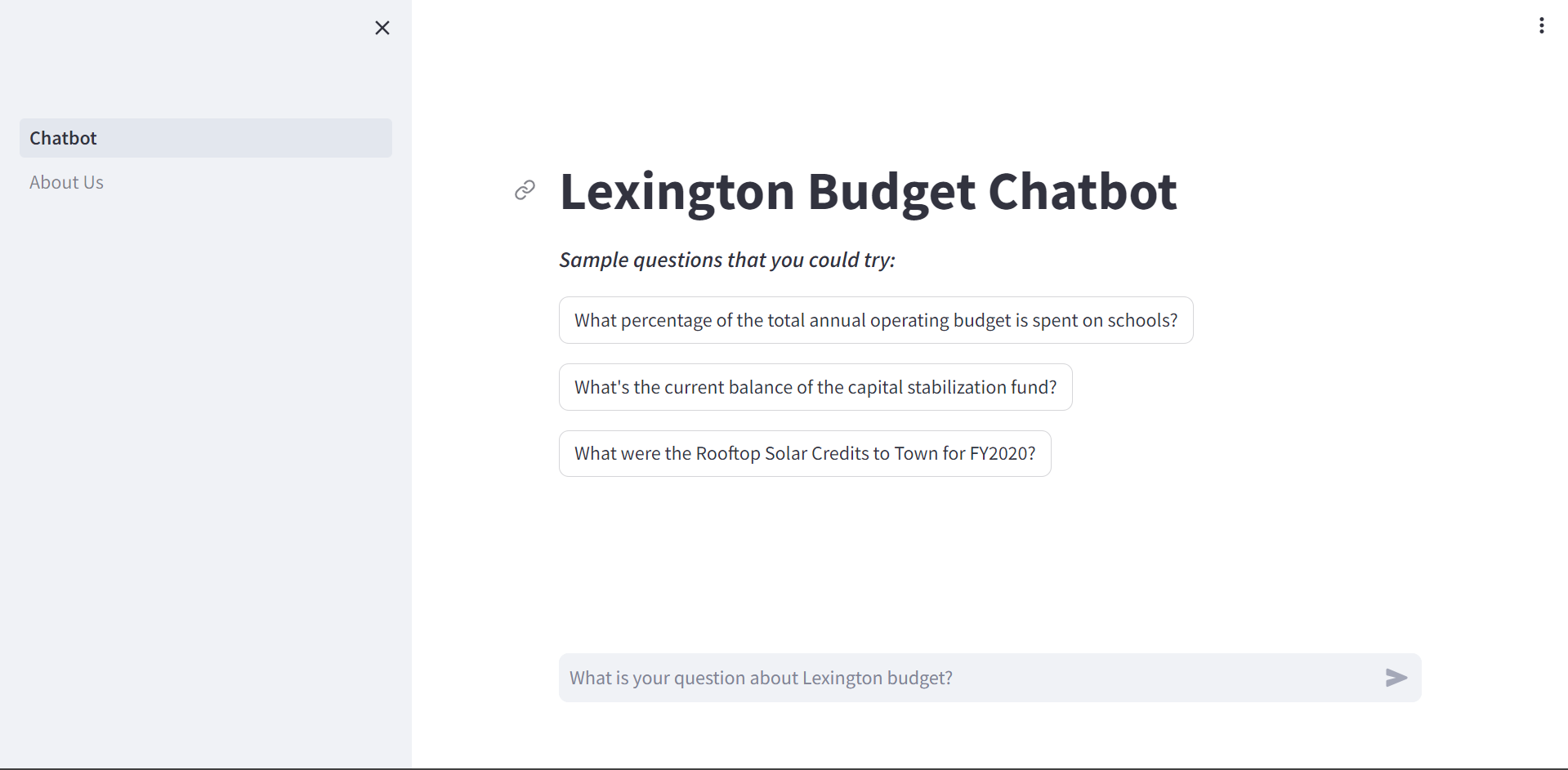 Lexington Budget Chatbot