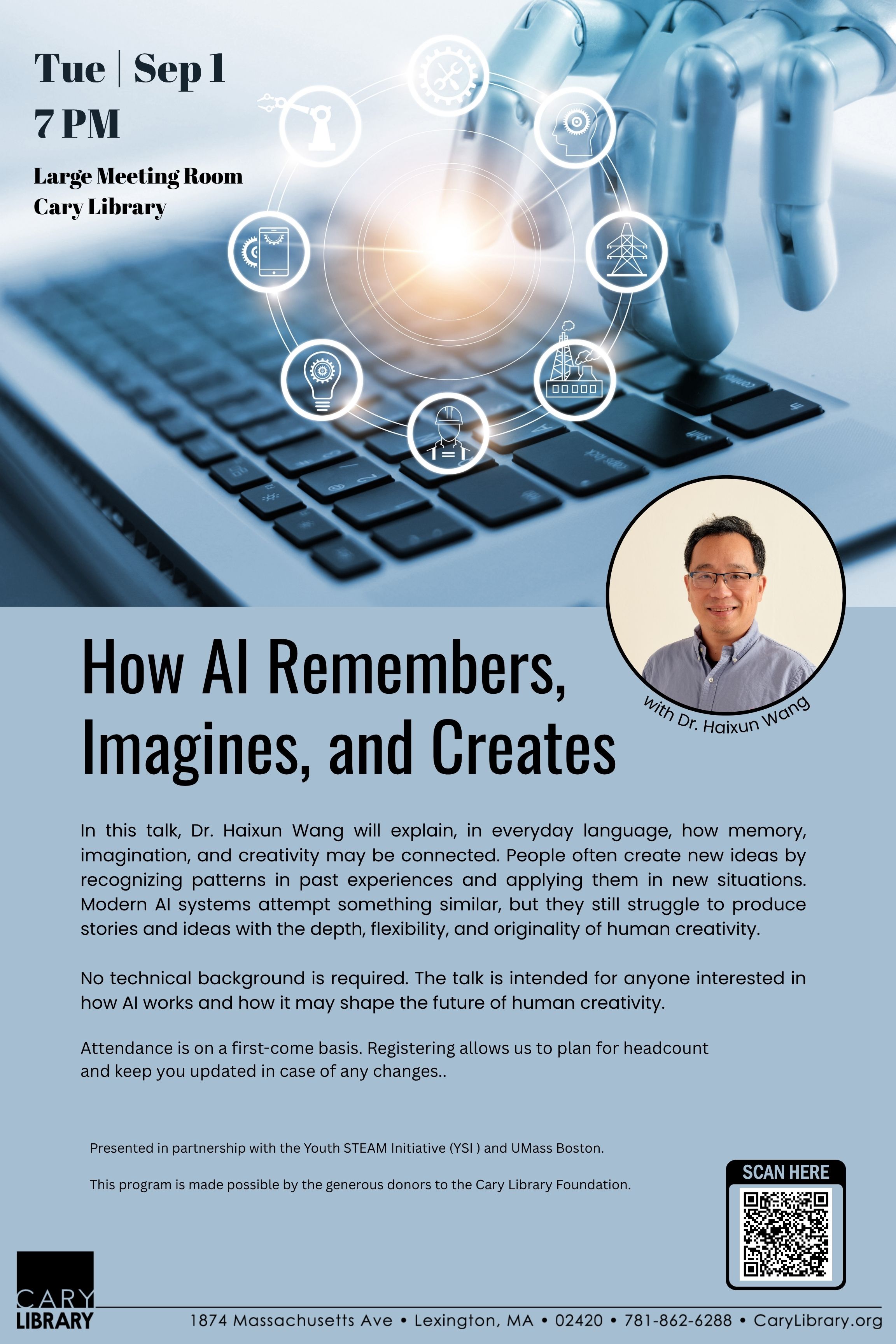 Event poster for How AI Remembers, Imagines, and Creates