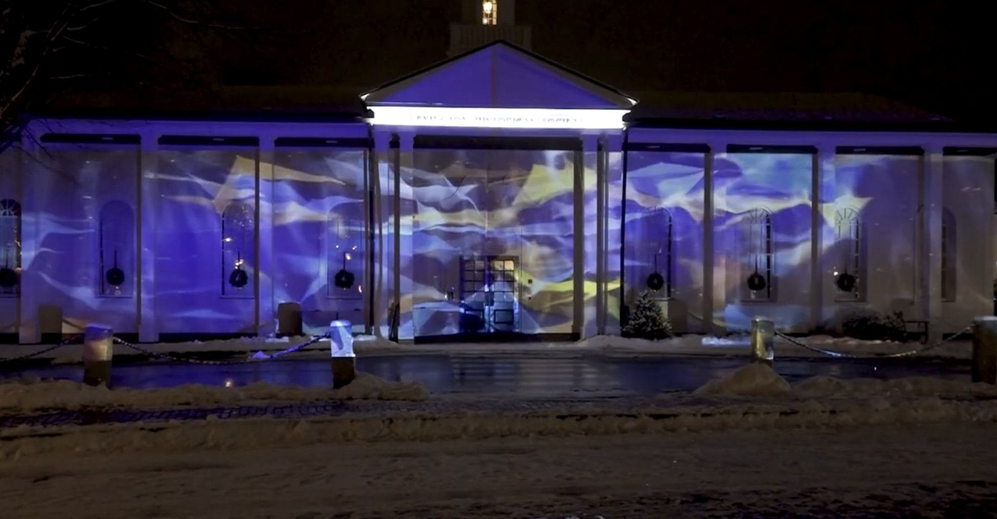 projection mapping at Historical Society Building